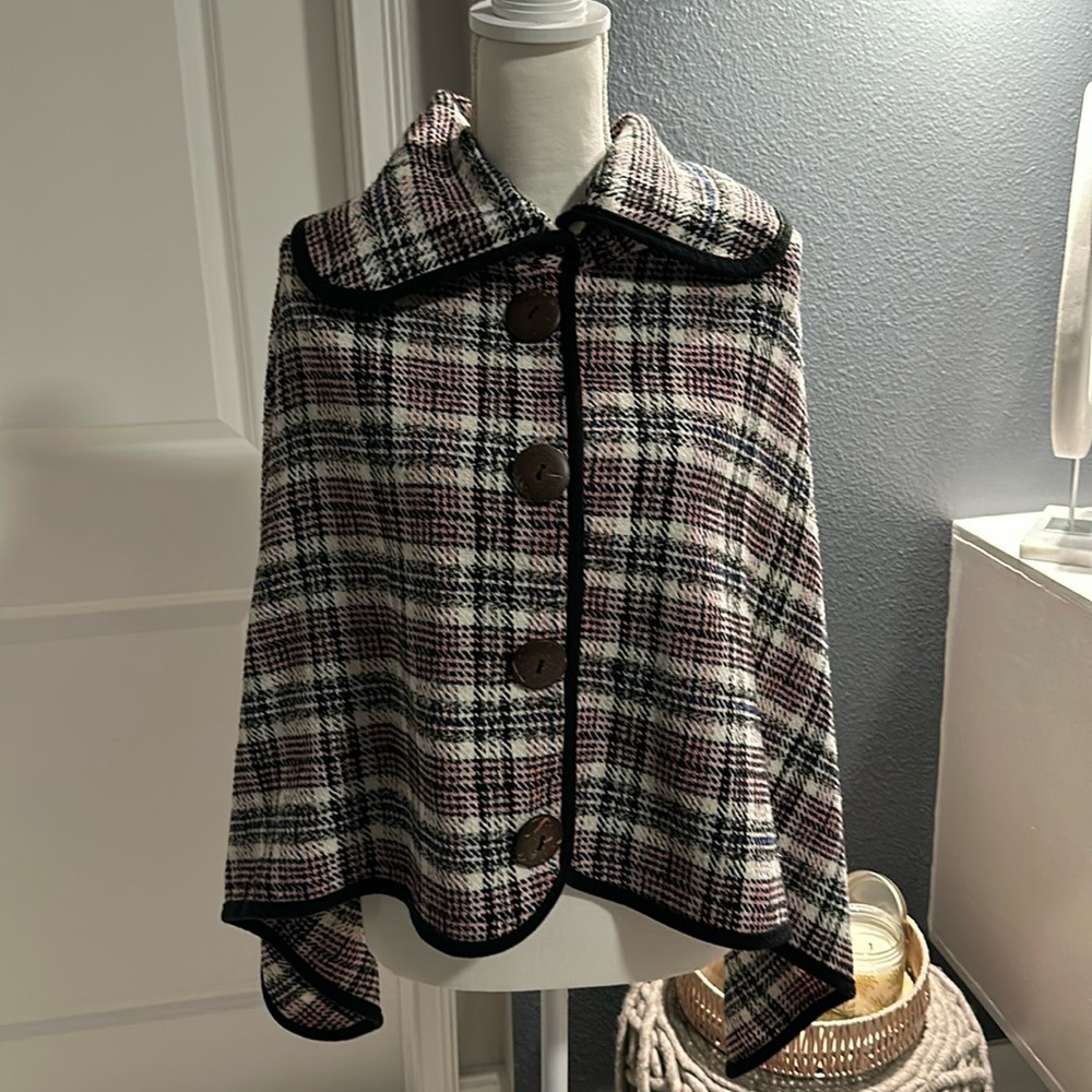 Solid Collared Cape Tops, Vintage Elegant Loose O… - image 1